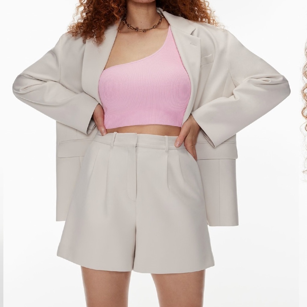 Babaton by Aritzia Sculpt Knit One-shoulder Cropped Tank XXS